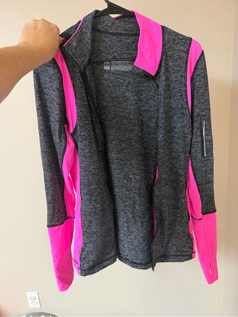 Victoria's Secret VSX Gray & Hot Pink Performance Utility Jacket size M